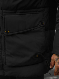 Ανδρικό χειμερινό μπουφάν μαύρο OZONEE JS/22M60/392