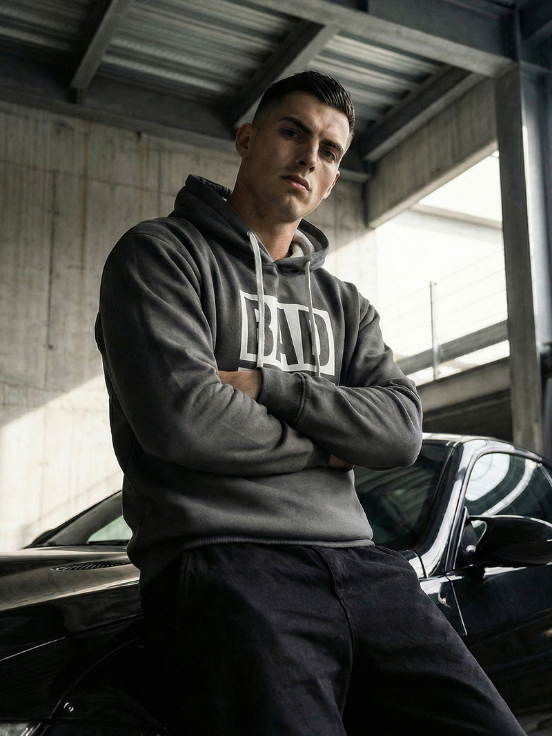 Ανδρικό Φούτερ με Κουκούλα γραφίτη OZONEE JS/65B3909/5Z