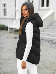 Γυναικείο αμάνικο μπουφάν μαύρο OZONEE JS/5M3176/392Z