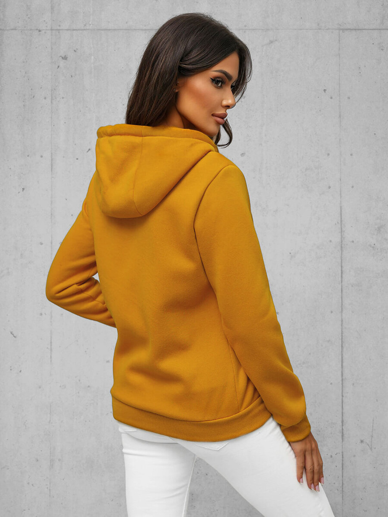 Γυναικείο φούτερ με κουκούλα κάμελ OZONEE JS/W03Z