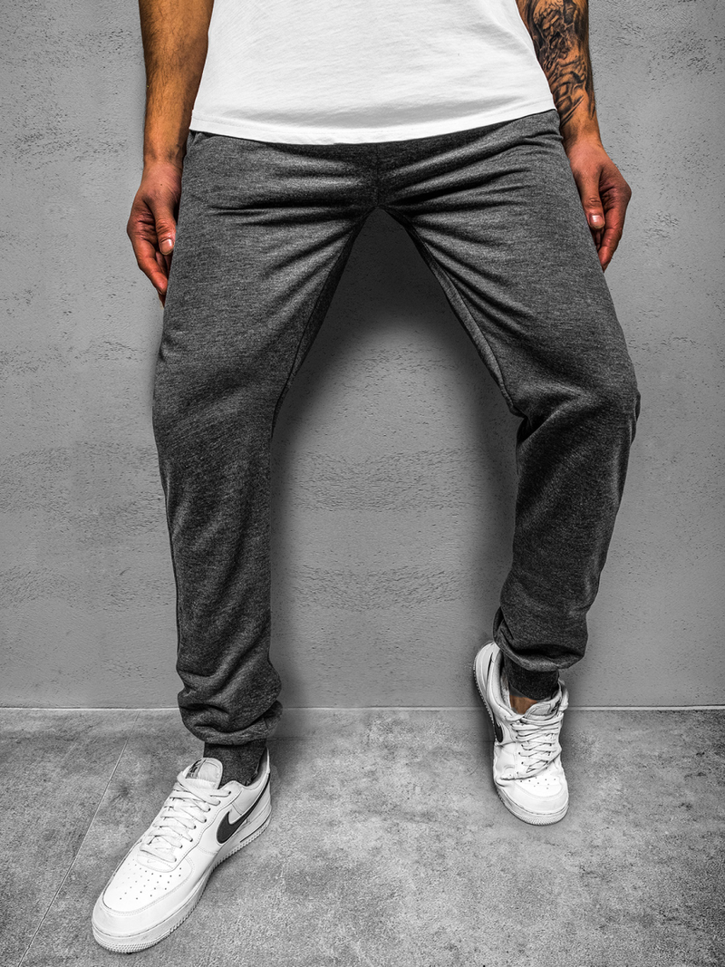 Ανδρικό παντελόνι φόρμας σκούρο-γκρι JS/XW007SZ