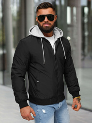 Ανδρικό μπουφάν μαύρο OZONEE JS/84M3031/392