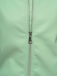 Γυναικείο δερμάτινο μπουφάν mέντα OZONEE O/G116Z