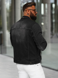 Ανδρικό τζιν μπουφάν μαύρο OZONEE NB/MJ514N