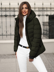 Γυναικείο χειμερινό μπουφάν Σκούρο πράσινο OZONEE JS/M769/136Z