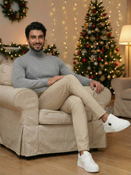 Ανδρικό παντελόνι chino μπεζ OZONEE DJ/5505Z