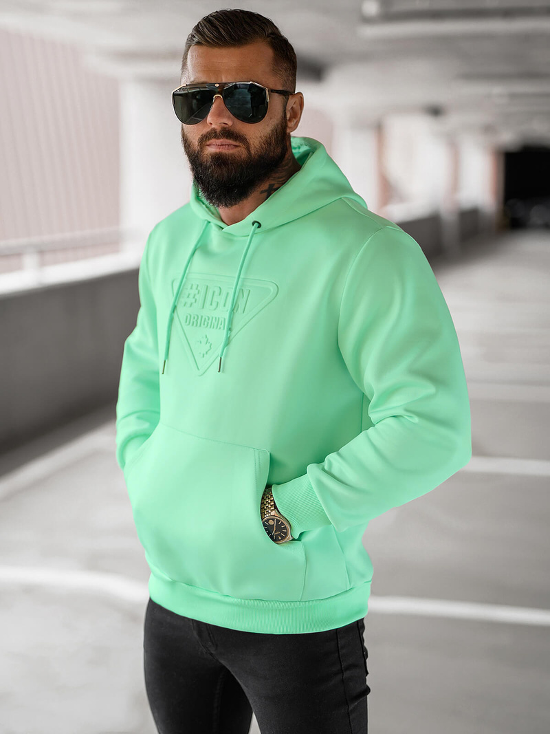 Ανδρικό Φούτερ με Κουκούλα mέντα OZONEE JS/27B6500/70Z