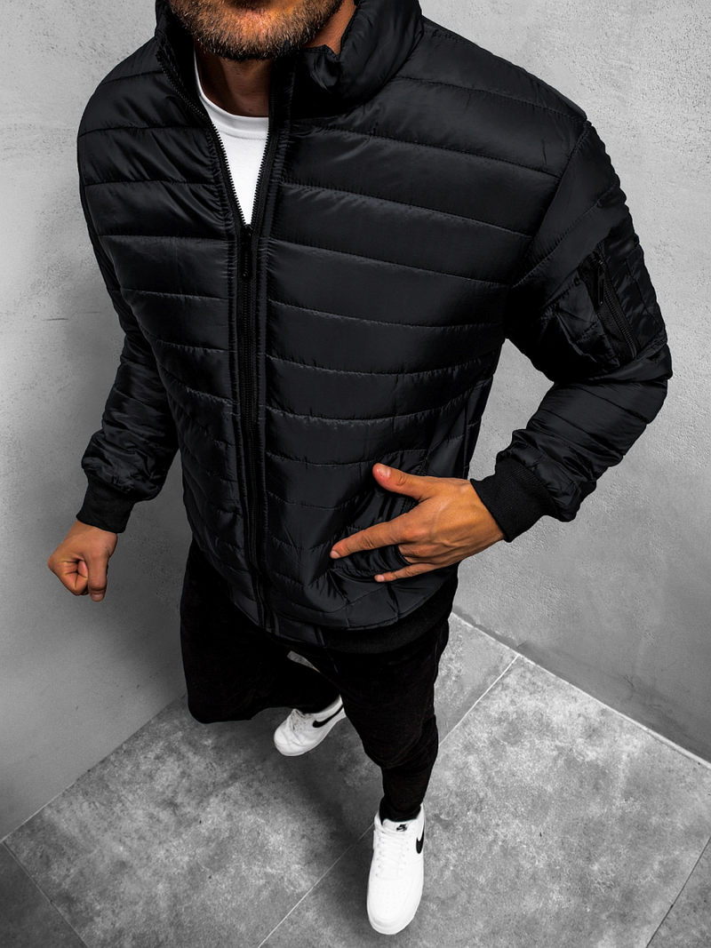 Ανδρικό μπουφάν μαύρο OZONEE JS/MY22Z