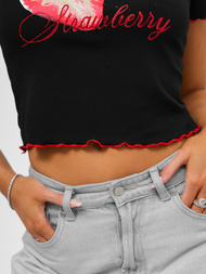 Γυναικείο μπλουζάκι μαύρο OZONEE JS/R62639