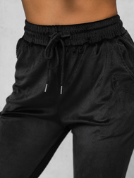 Γυναικείο βελούδινο σετ φόρμας μαύρο OZONEE JS/35C1612/3