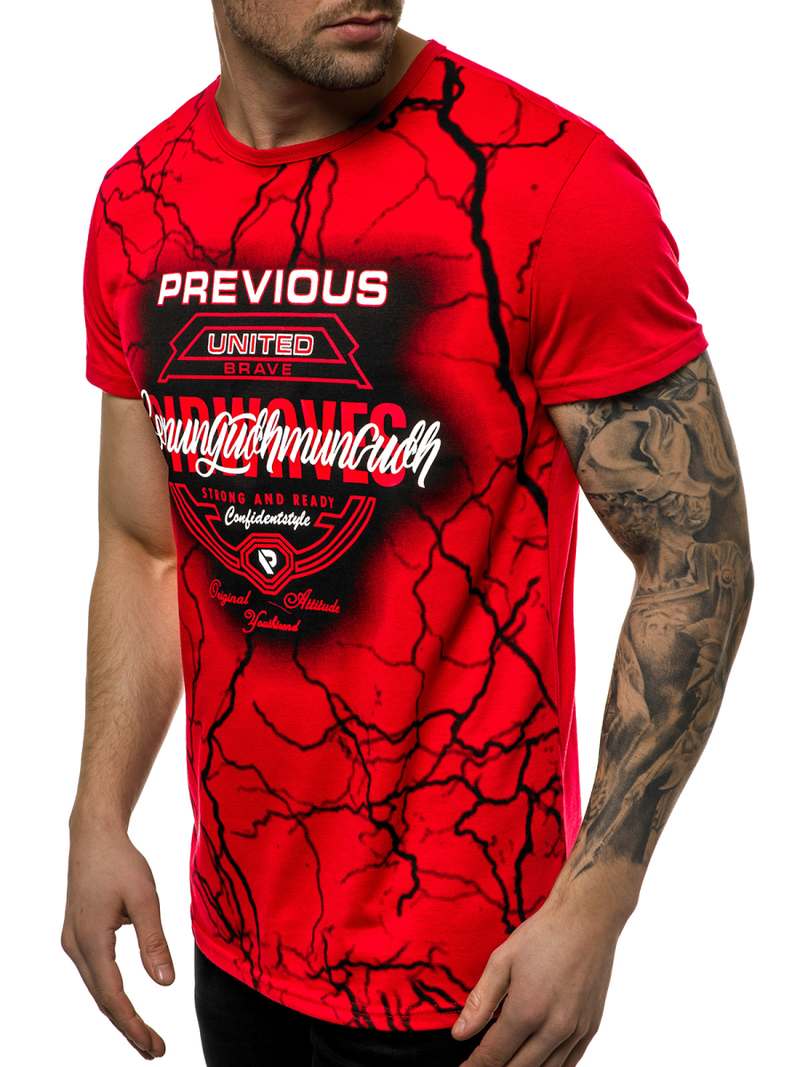 Ανδρικό μπλουζάκι Κόκκινο OZONEE JS/SS10962