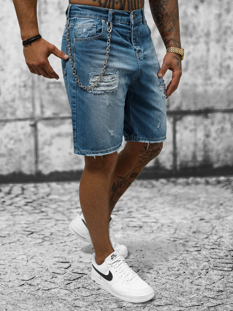 Ανδρικό σόρτς τζιν μπλε OZONEE DP/172