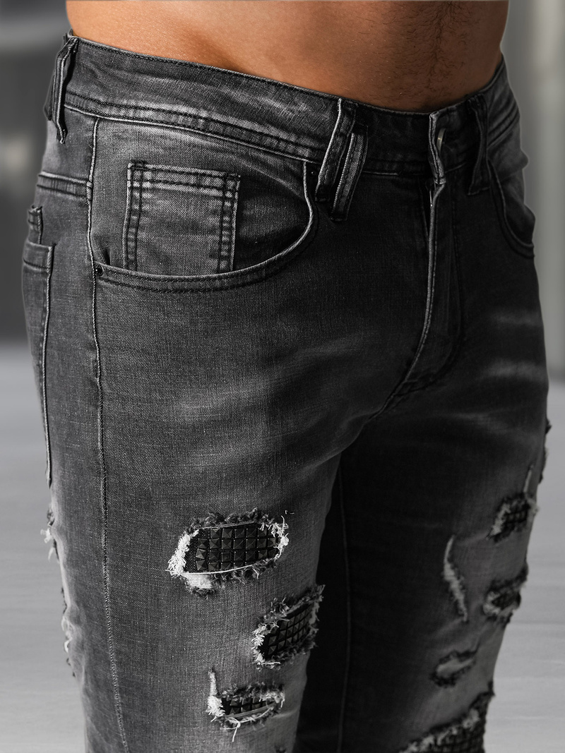 Ανδρικό τζιν παντελόνι mαύρος OZONEE NB/MP0152NZ