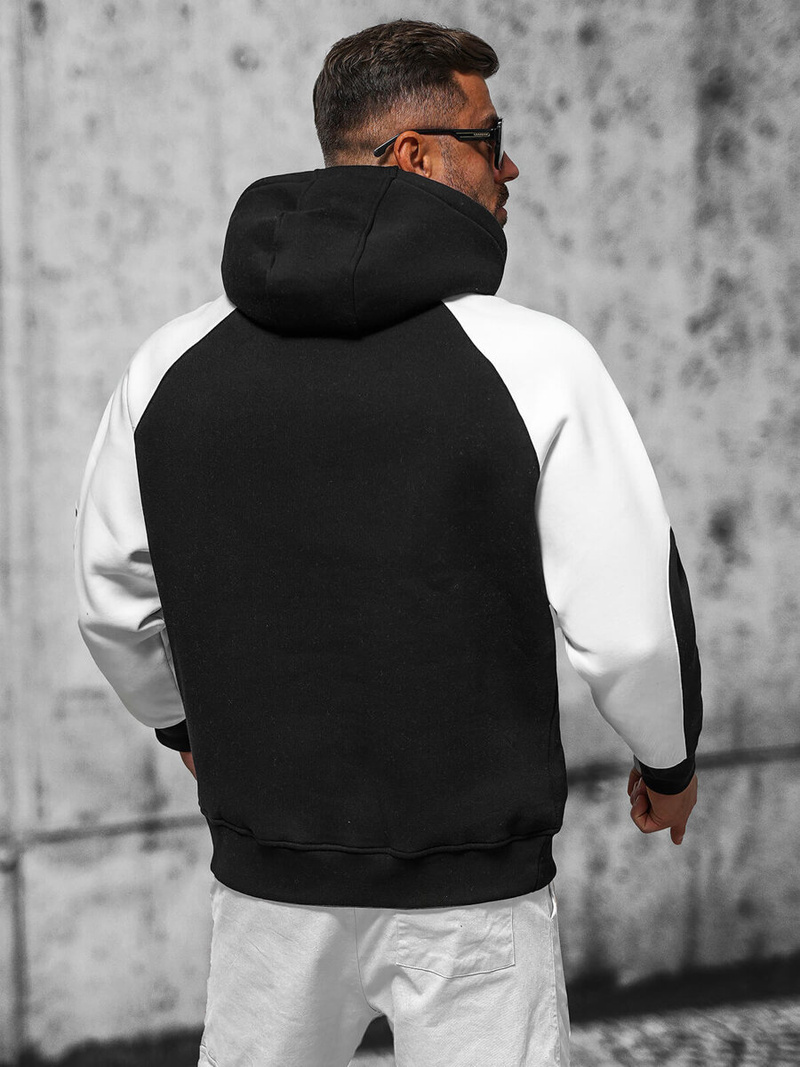 Φούτερ με Κουκούλα μαύρο OZONEE O/SWE23037