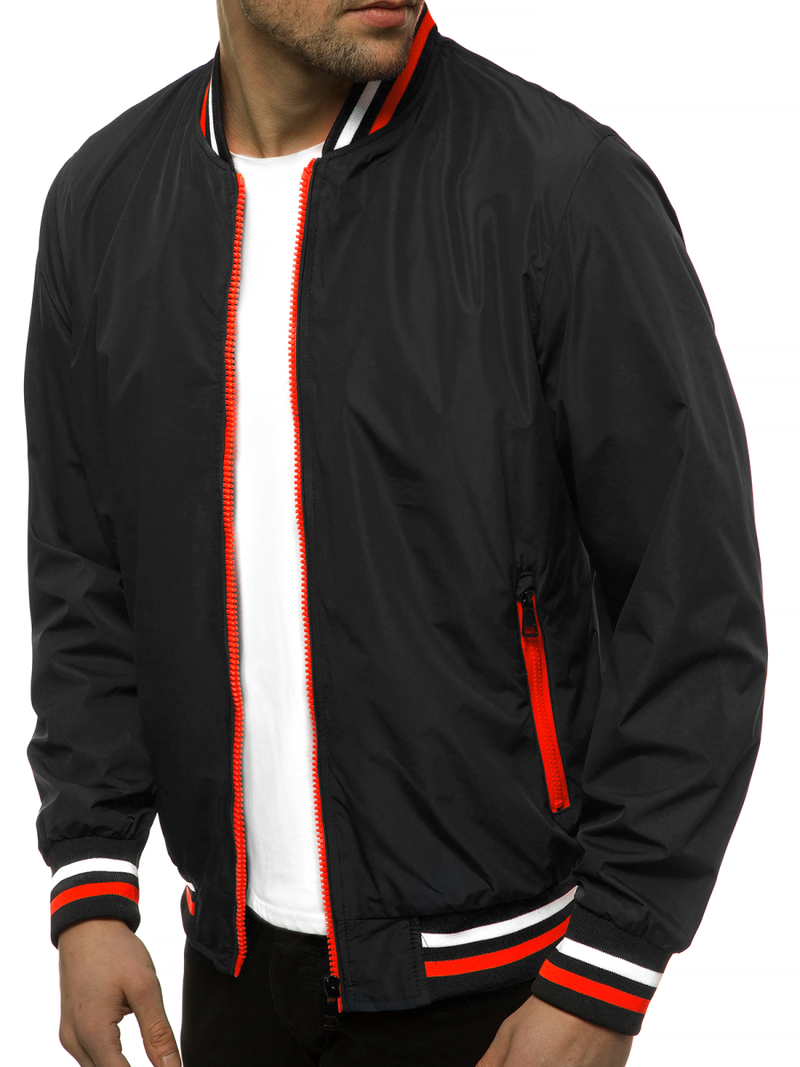 Ανδρικό Μπουφάν Bomber μαύρο OZONEE N/6194