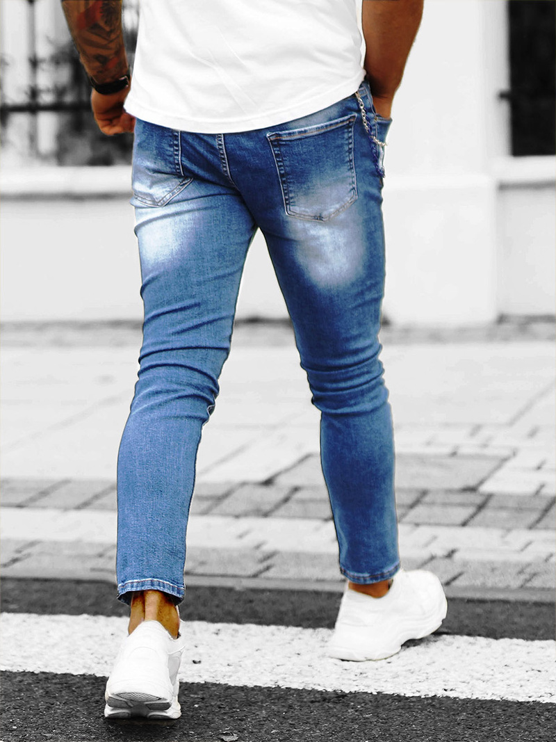 Ανδρικό τζιν παντελόνι mπλε OZONEE O/JR51