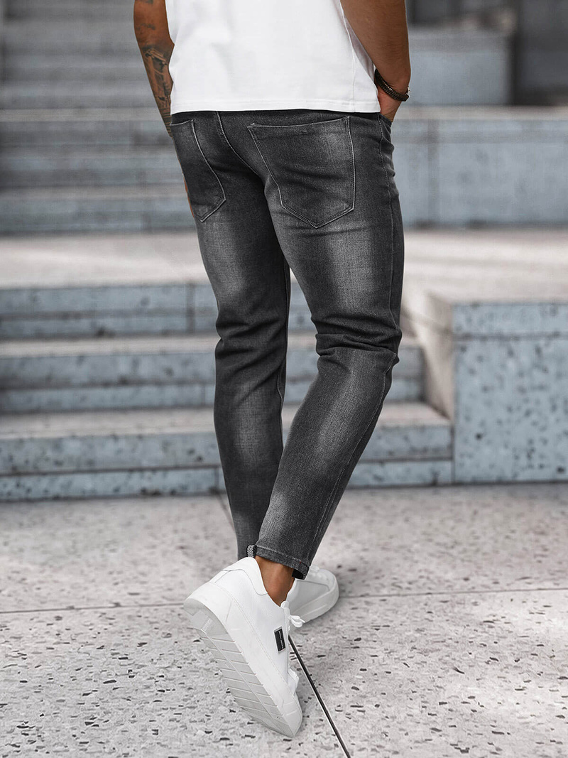 Ανδρικό τζιν παντελόνι γραφίτη OZONEE NB/MP0199GS