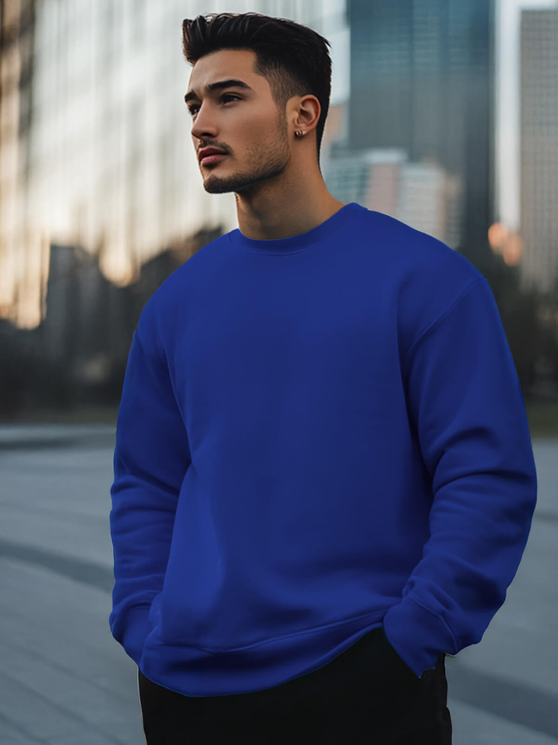 Ανδρικό Φούτερ μπλε κοβαλτίου OZONEE JS/2001-10Z