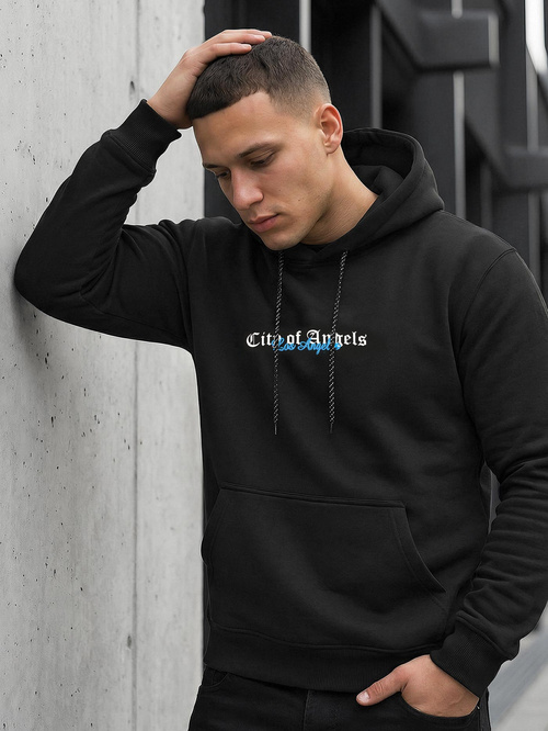 Ανδρικό Φούτερ με Κουκούλα μαύρο OZONEE JS/21B1901/3