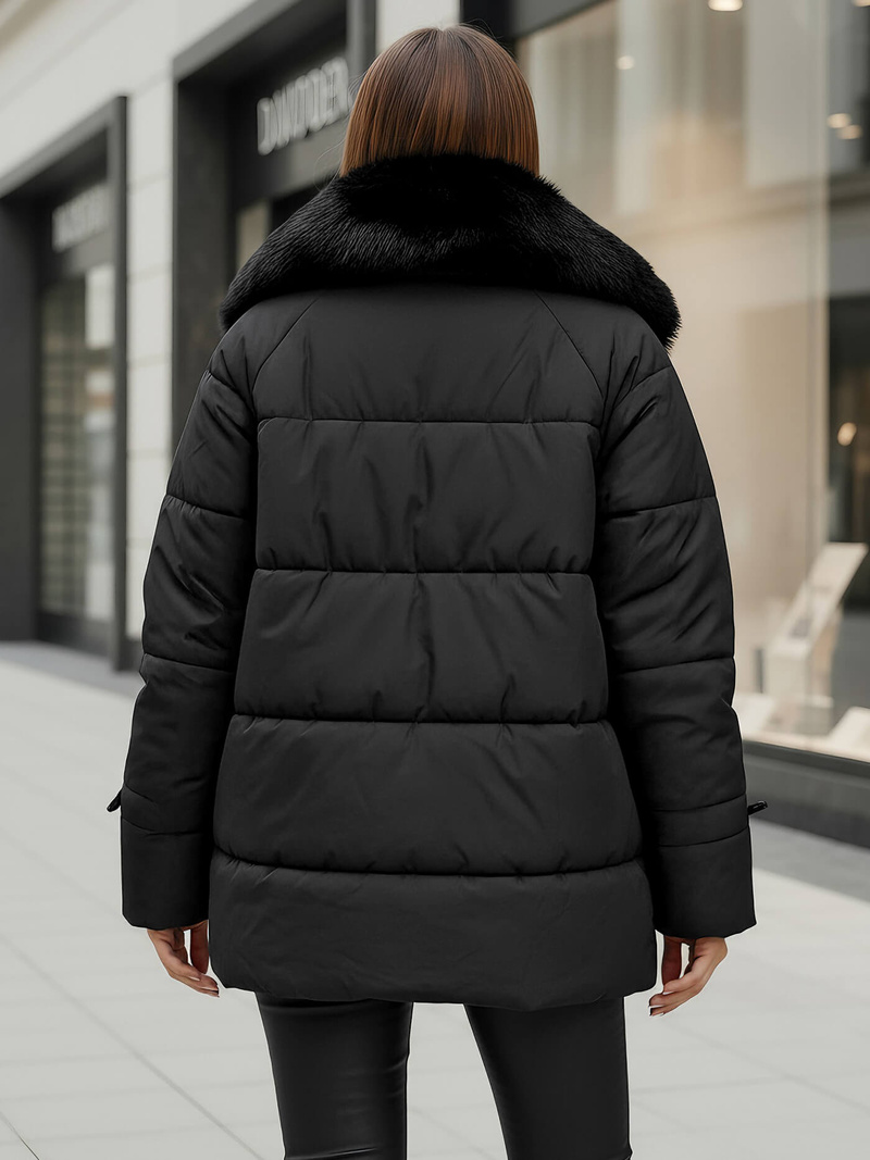 Γυναικείο μπουφάν μαύρο OZONEE JS/16M9185/392Z