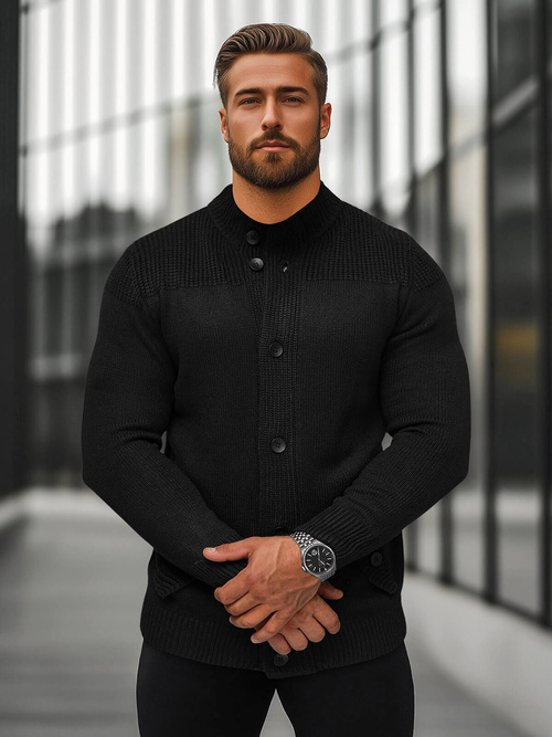 Ανδρικό πουλόβερ mαύρος OZONEE NB/MM6011/4Z