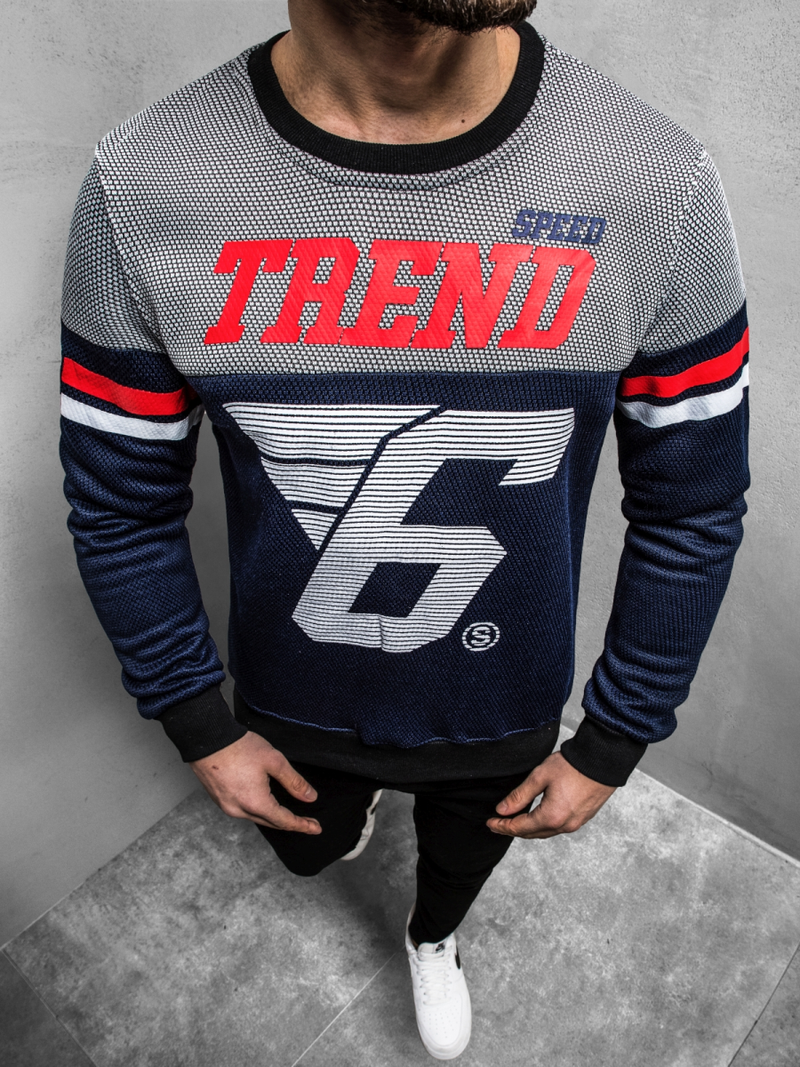 Ανδρικό Φούτερ ναυτικό μπλε OZONEE JS/DD752Z