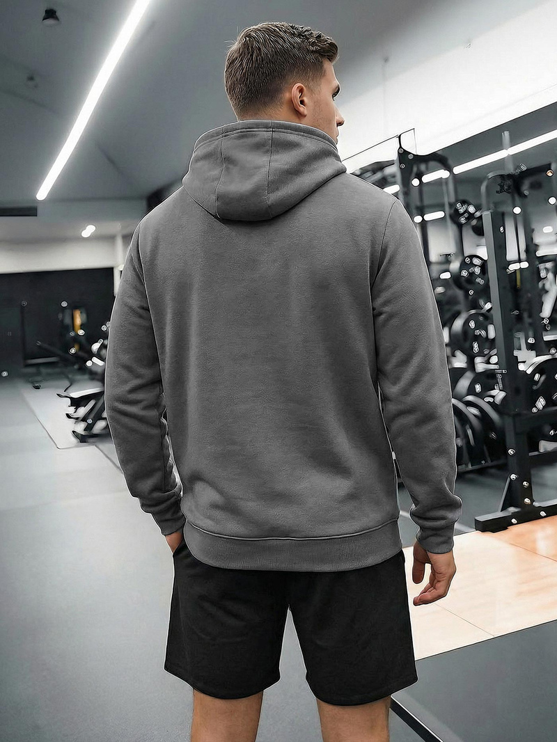 Ανδρικό Φούτερ με Κουκούλα γραφίτη OZONEE JS/8B1736/5