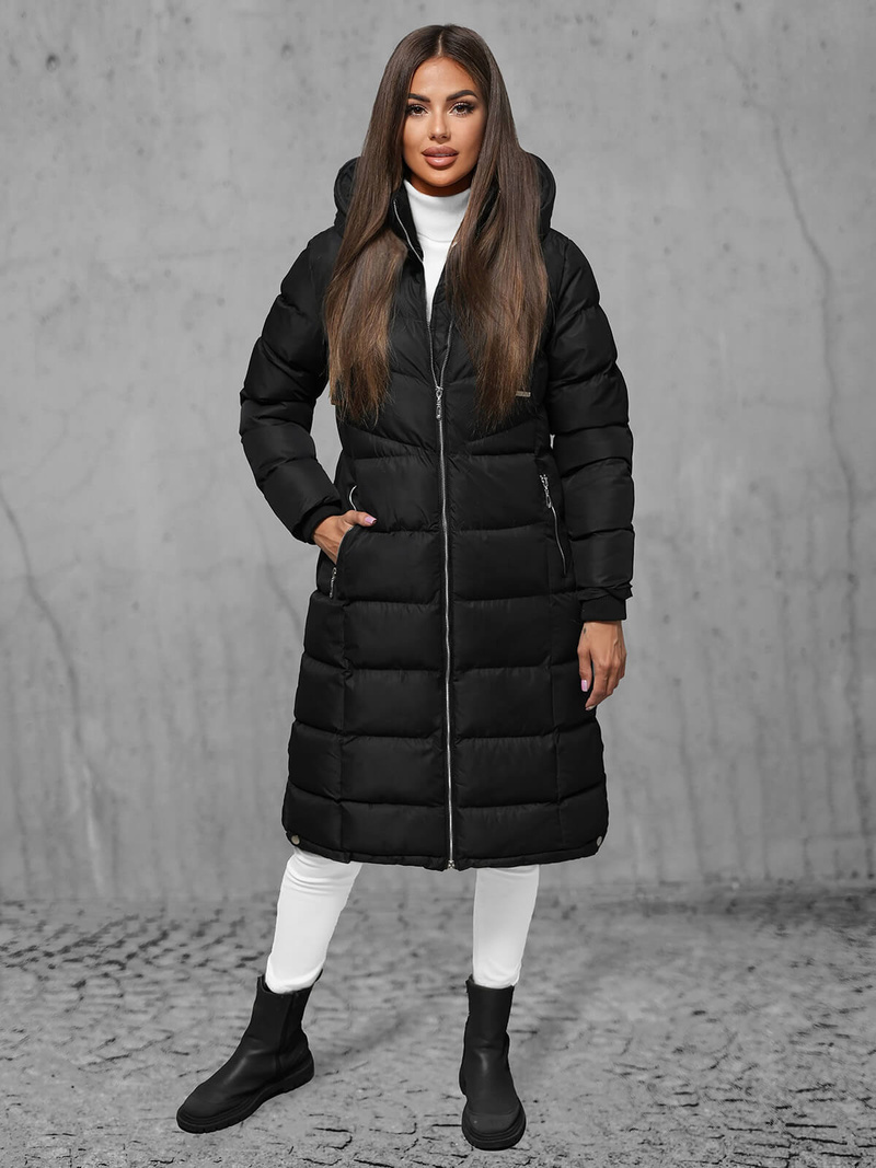 Γυναικείο μπουφάν μαύρο OZONEE JS/M736/392