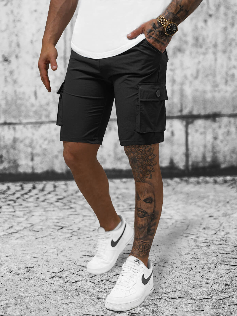 Ανδρικό σόρτς chino μαύρο OZONEE T/DC469Z