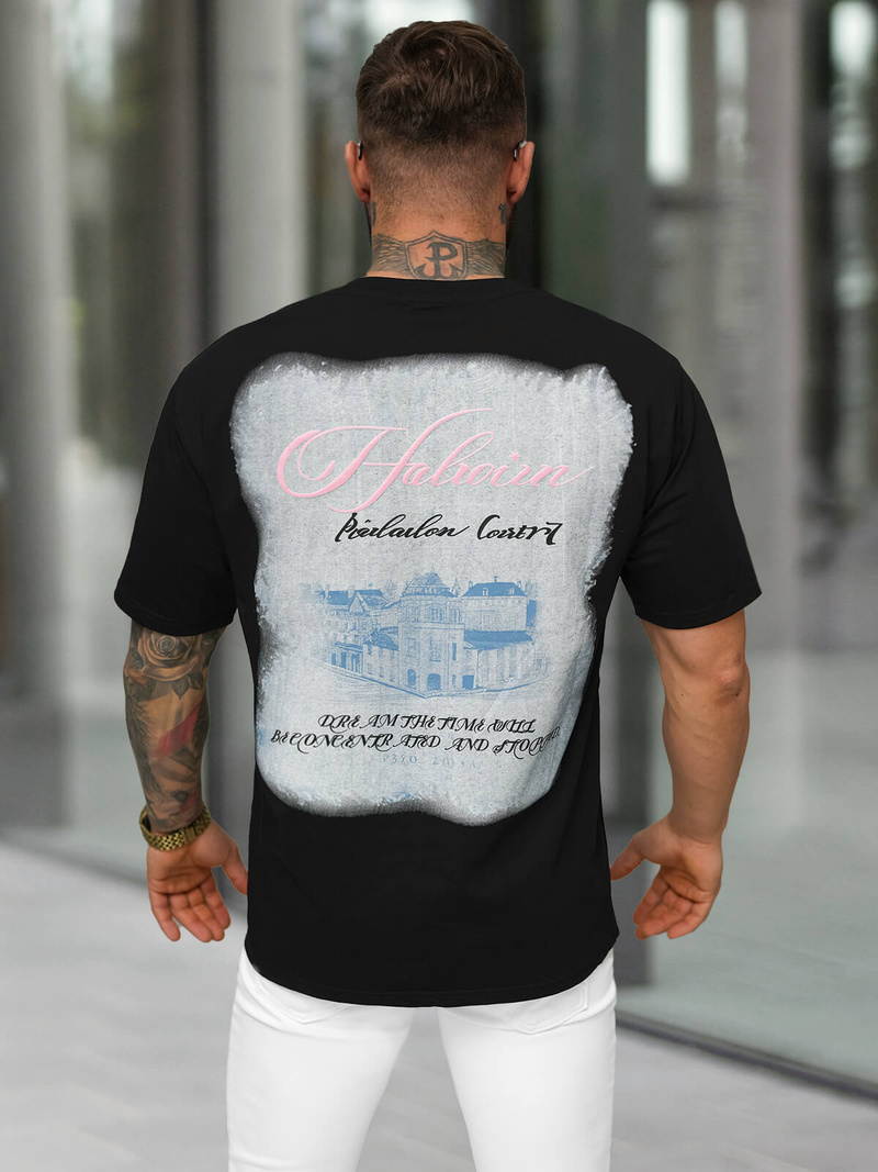 Ανδρικό μπλουζάκι μαύρο OZONEE O/YN2/632