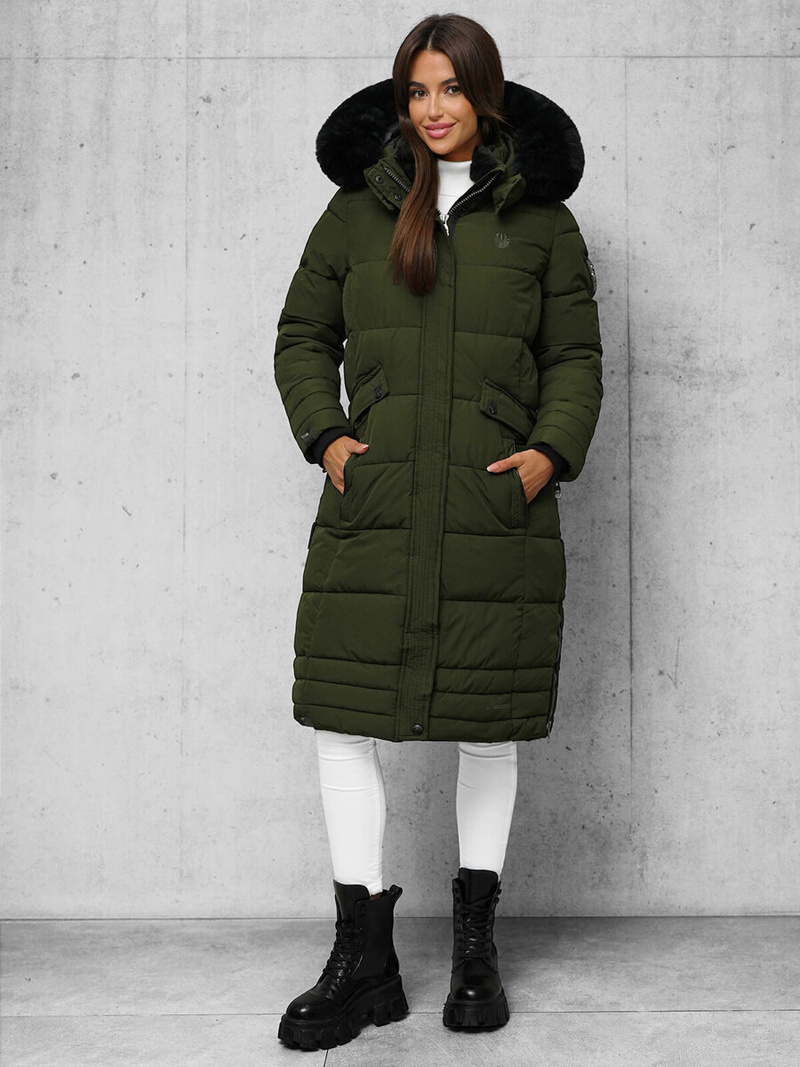 Γυναικείο μπουφάν χακί OZONEE O/W377