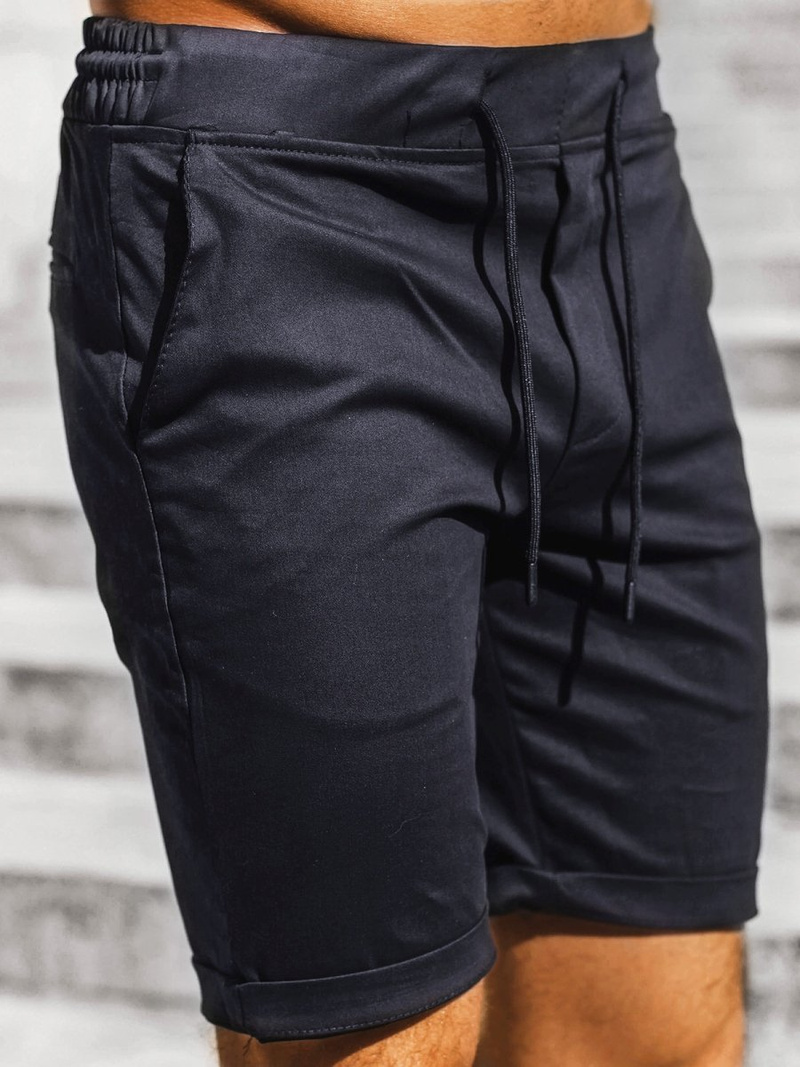 Ανδρικό σόρτς chino σκούρο-ναυτικό μπλε OZONEE DJ/1008