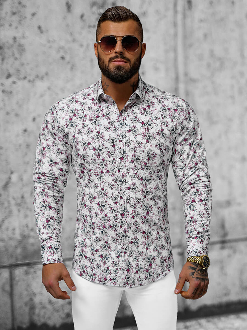 Ανδρικό πουκάμισο λευκό OZONEE O/V18