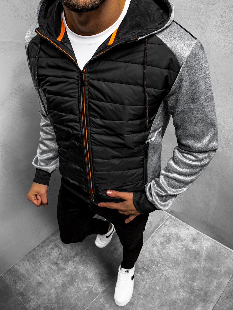 Ανδρικό μπουφάν γκρι OZONEE JS/KS2146Z