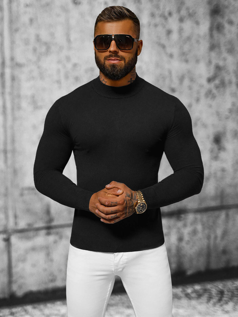 Ανδρικό πουλόβερ μαύρο OZONEE NB/MMB603/4Z