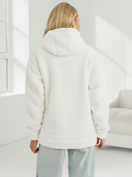 Γυναικείο φούτερ με κουκούλα λευκό OZONEE JS/HH192/1