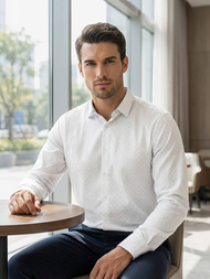 Ανδρικό πουκάμισο λευκό OZONEE V/V185Z