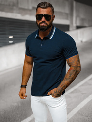 Ανδρική μπλούζα polo ναυτικό μπλε OZONEE O/DA719