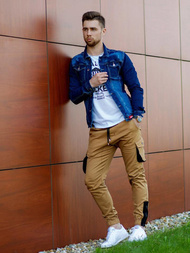 Ανδρικό παντελόνι jogger κάμελ OZONEE A/705