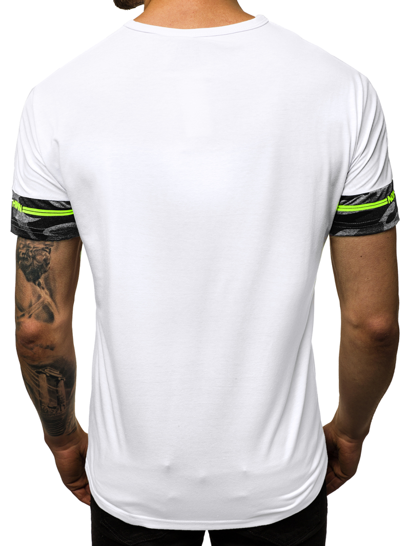 Ανδρικό μπλουζάκι λευκό OZONEE JS/SS10976