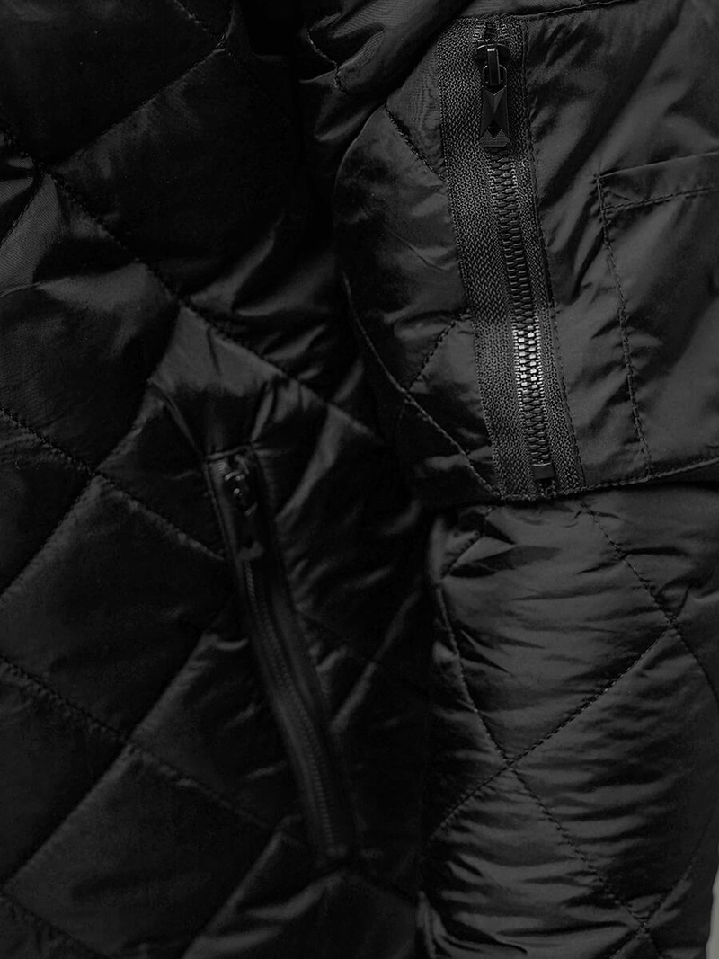 Ανδρικό μπουφάν μαύρο OZONEE JS/8M986/392