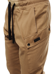 Ανδρικό παντελόνι chino jogger κάμελ OZONEE O/11103
