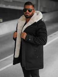 Ανδρικό χειμερινό μπουφάν mαύρος OZONEE JS/22M319/392Z