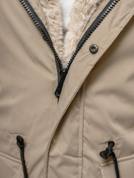 Ανδρικό χειμερινό μπουφάν μπεζ OZONEE JS/22M317/62