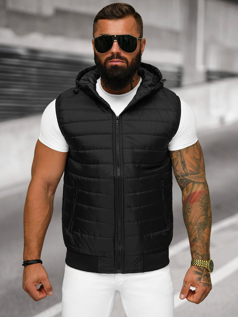 Ανδρικό αμάνικο μπουφάν μαύρο OZONEE JS/MY88Z