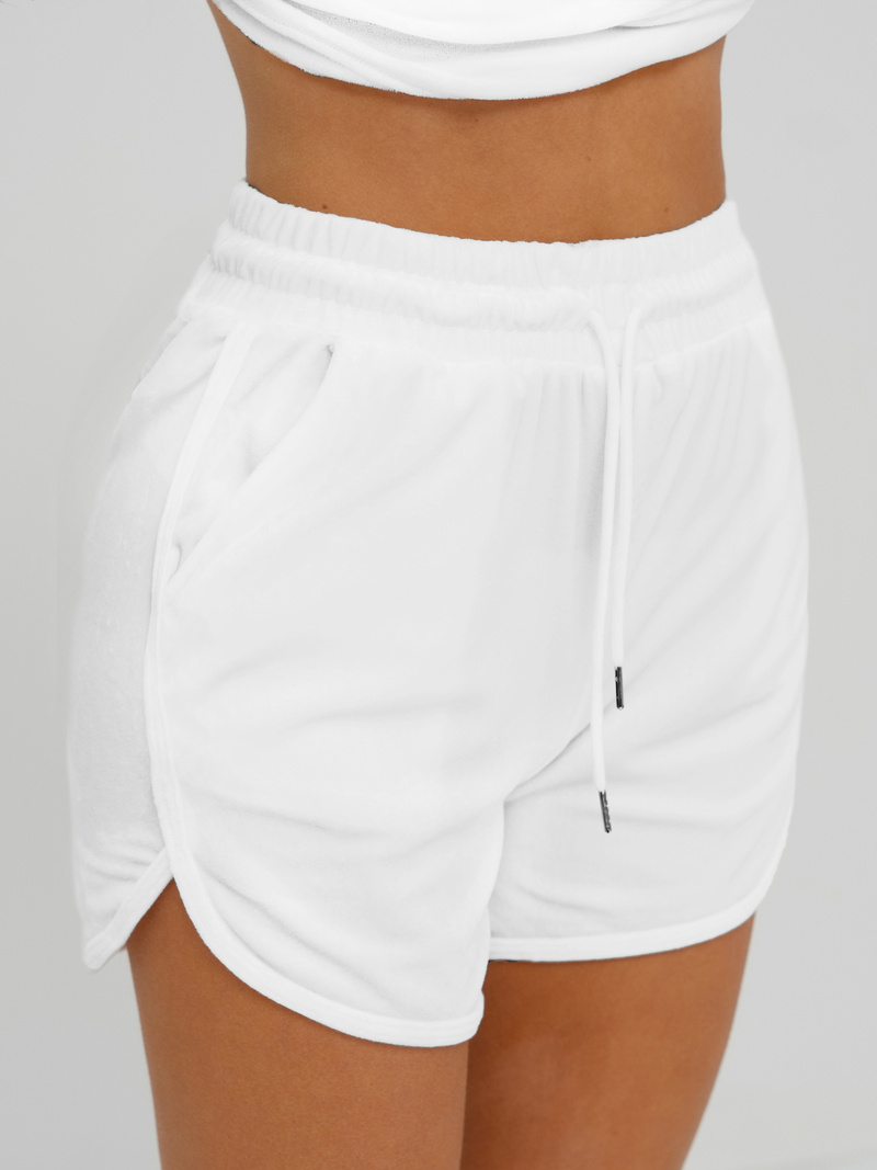 Γυναικείο βελούδινο σετ φόρμας λευκό OZONEE JS/35C1717/1