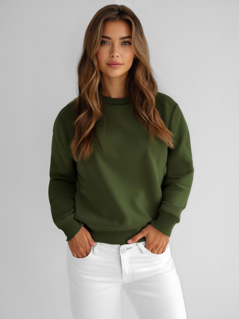 Γυναικείο φούτερ χακί OZONEE JS/W01Z