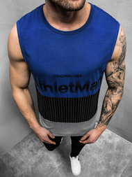 Ανδρικό αμάνικο μπλουζάκι μπλε OZONEE JS/SS11065Z