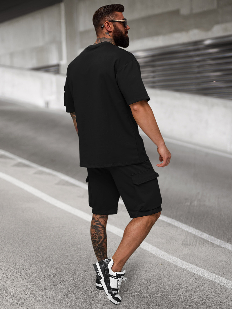 Ανδρικό σετ φόρμας μαύρο OZONEE JS/27C6535/3