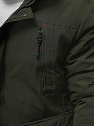 Ανδρικό χειμερινό μπουφάν Σκούρο πράσινο OZONEE JS/5M718/136